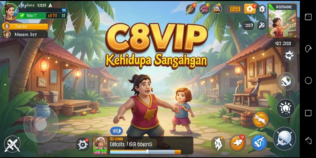 Screenshot utama C8VIP menampilkan gameplay menarik dalam simulasi kehidupan.