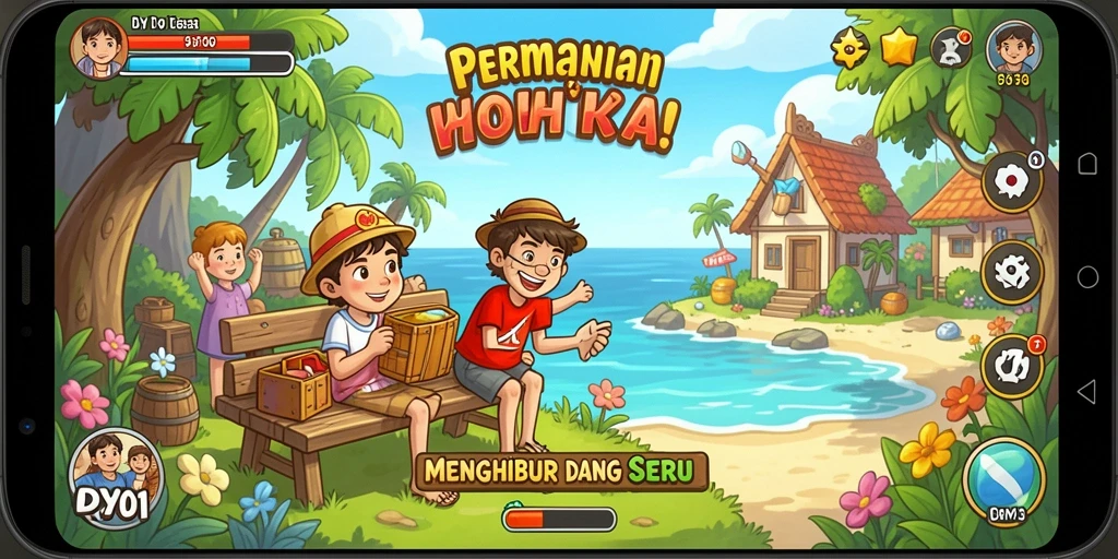 Tampilan gameplay DY01 yang penuh warna dan interaktif.