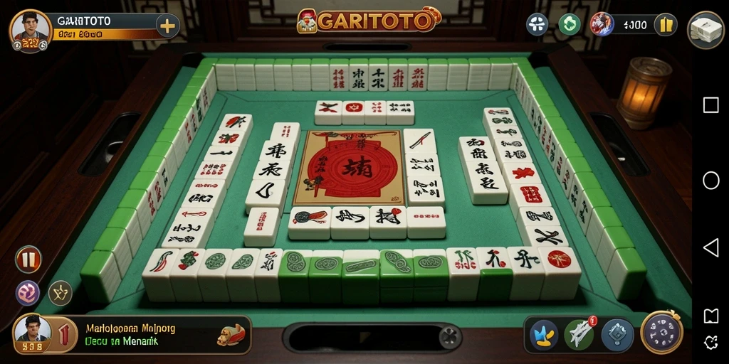 Screenshot gameplay GARITOTO menampilkan suasana permainan Mahjong yang dinamis.