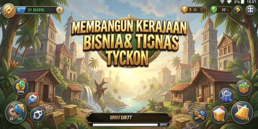 Menampilkan gameplay seru dan tantangan manajemen bisnis Tycoon.