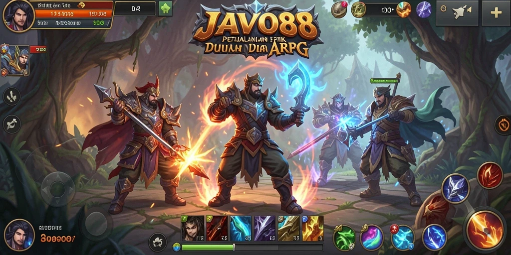 Tangkapan layar menunjukkan aksi seru dalam game ARPG JAVO88.