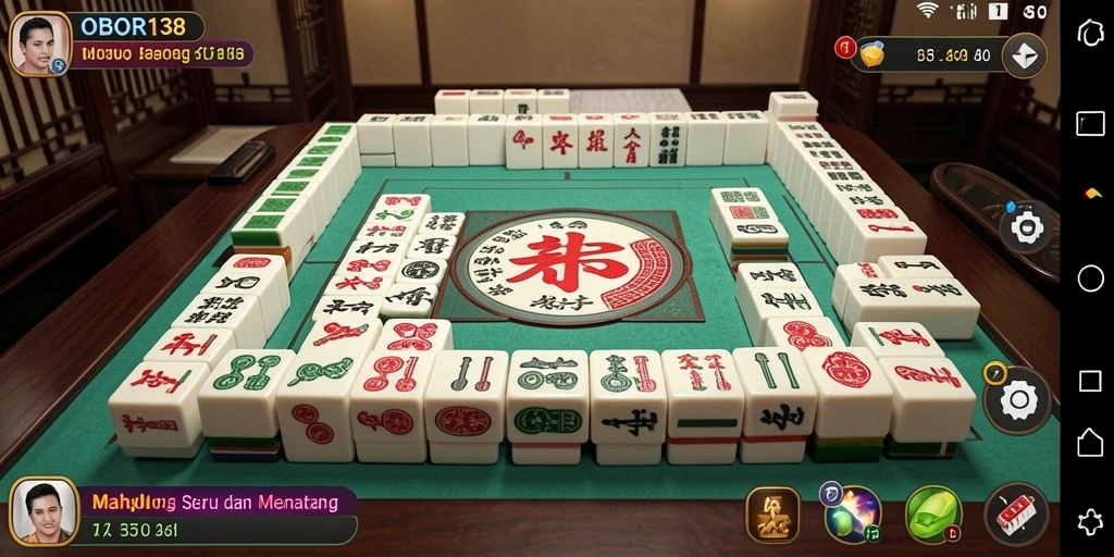 Gameplay OBOR138 yang menarik dalam Mahjong penuh warna.